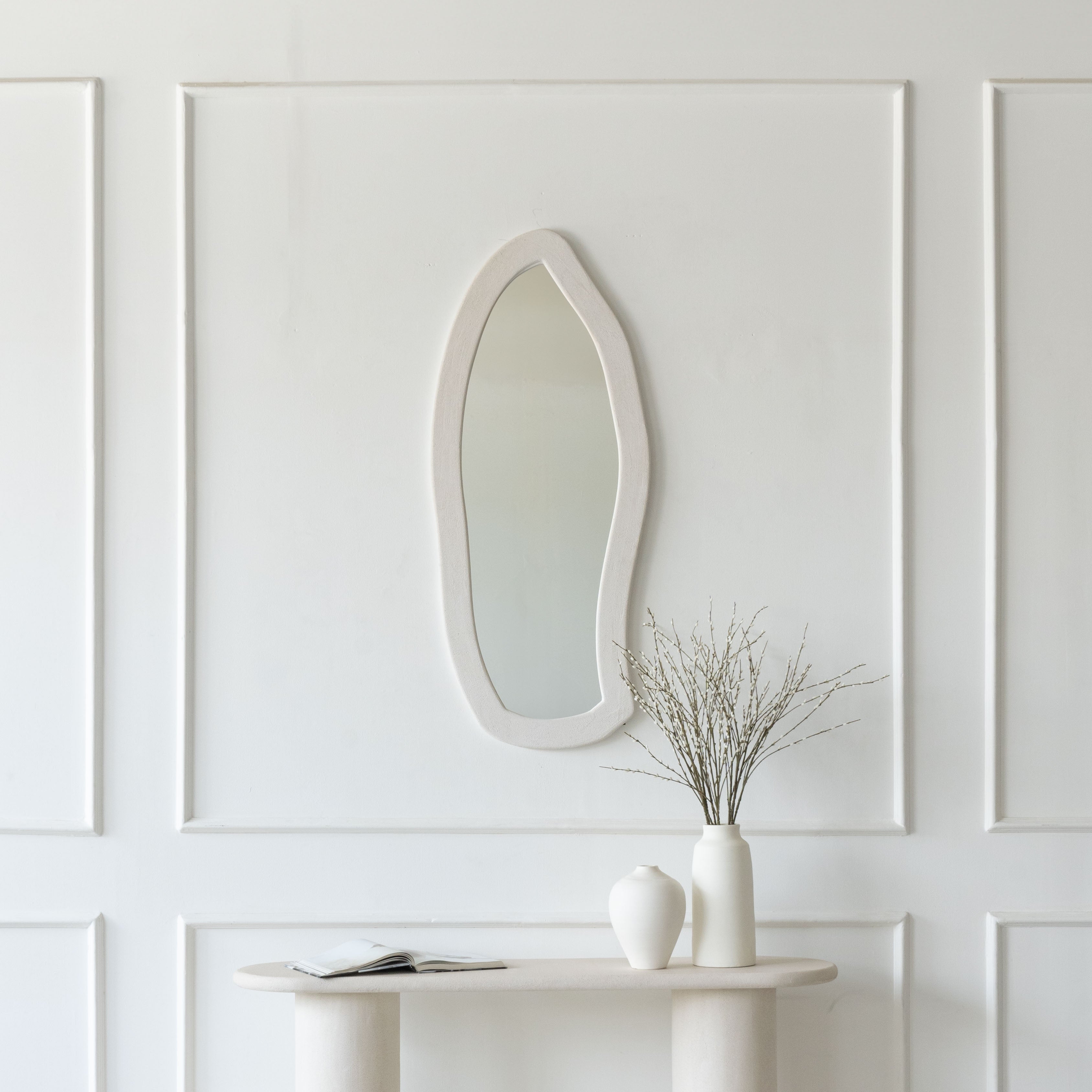 Alaska Handmade White Wall Hanging Mirror - Small