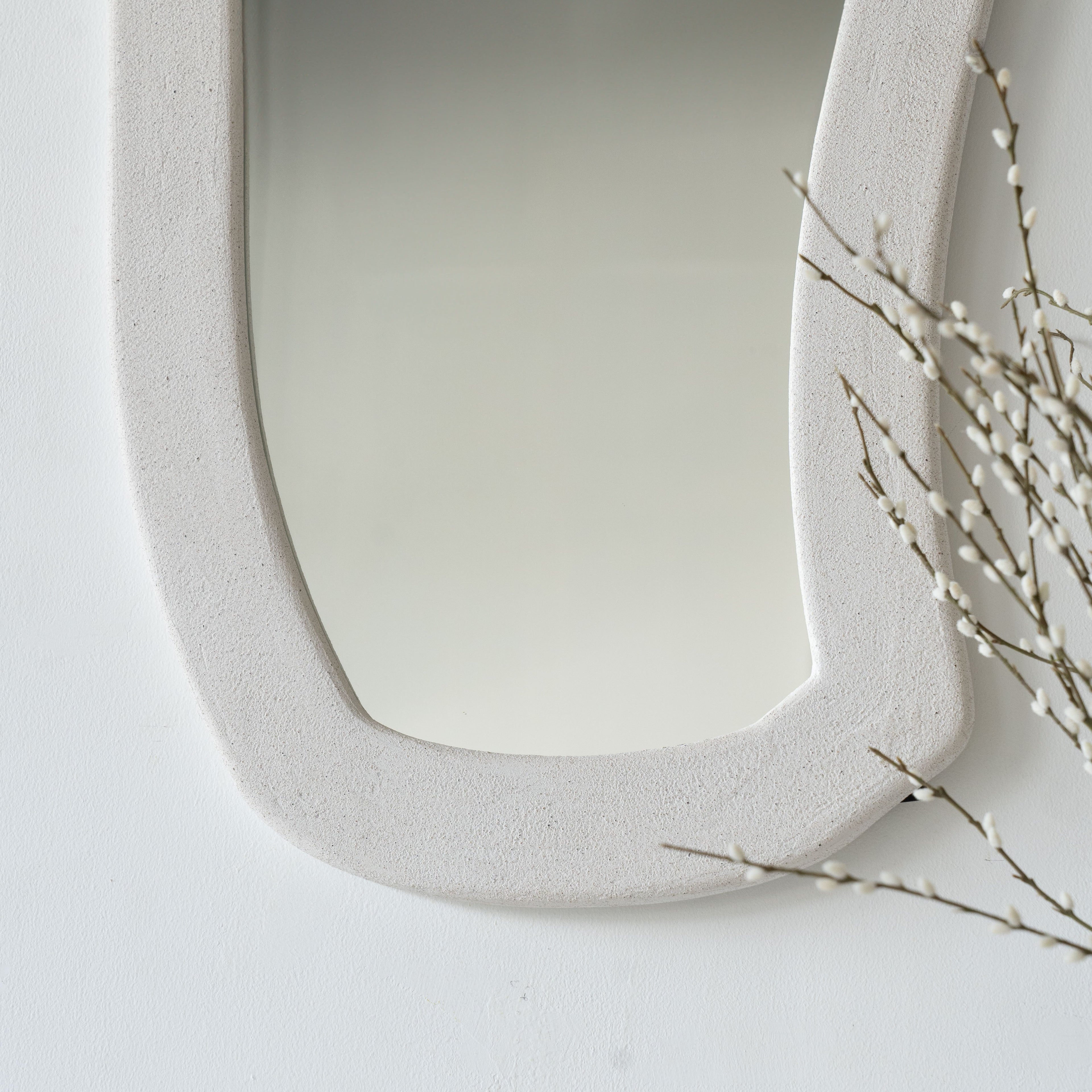 Alaska Handmade White Wall Hanging Mirror - Small