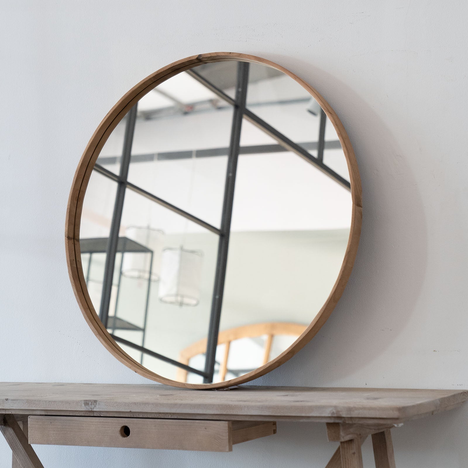Hope Round Wood Mirror