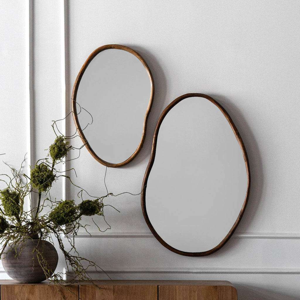 Hera Solid Wood Curved Wall Hanging Mirror