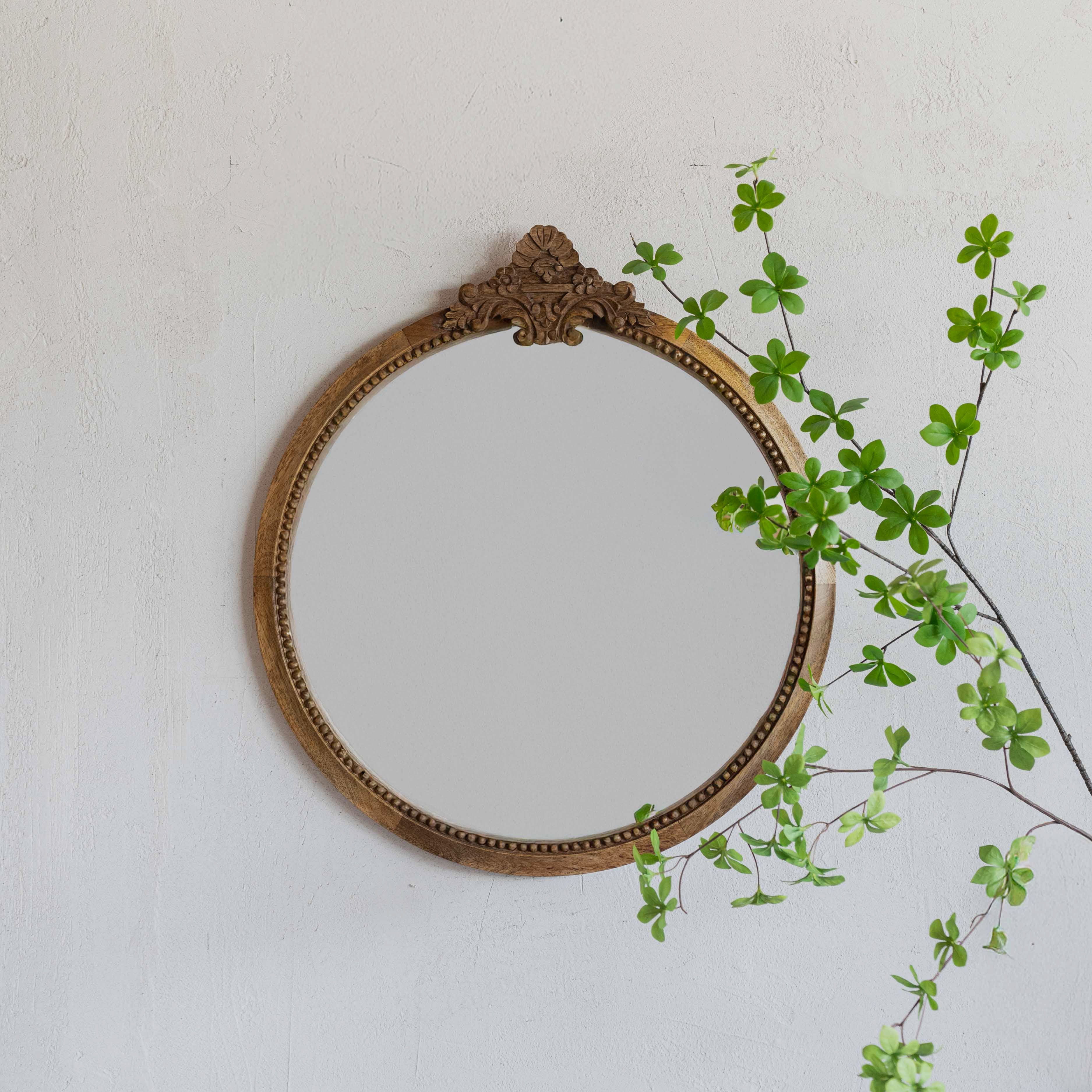 Narcissus Solid Wood Wall Mirror - Natural