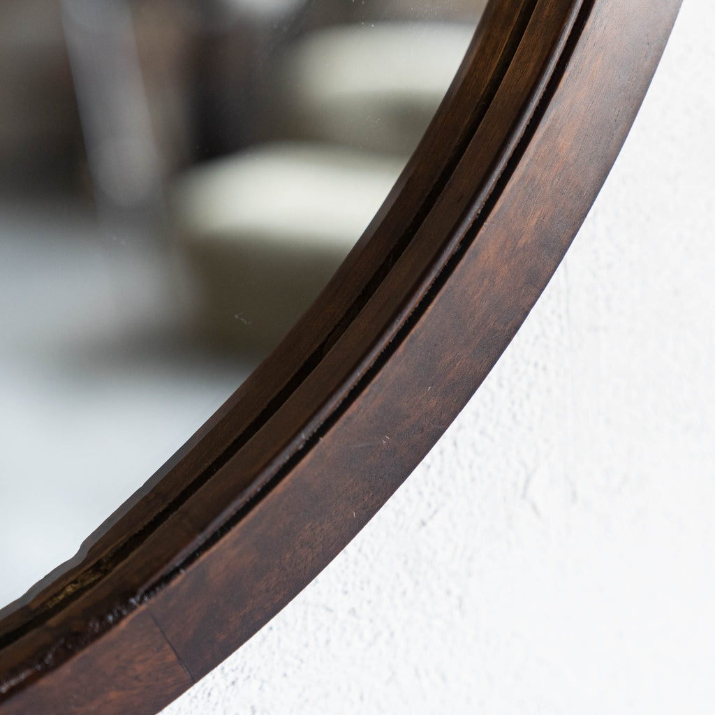 Narcissus Solid Wood Wall Mirror - Walnut