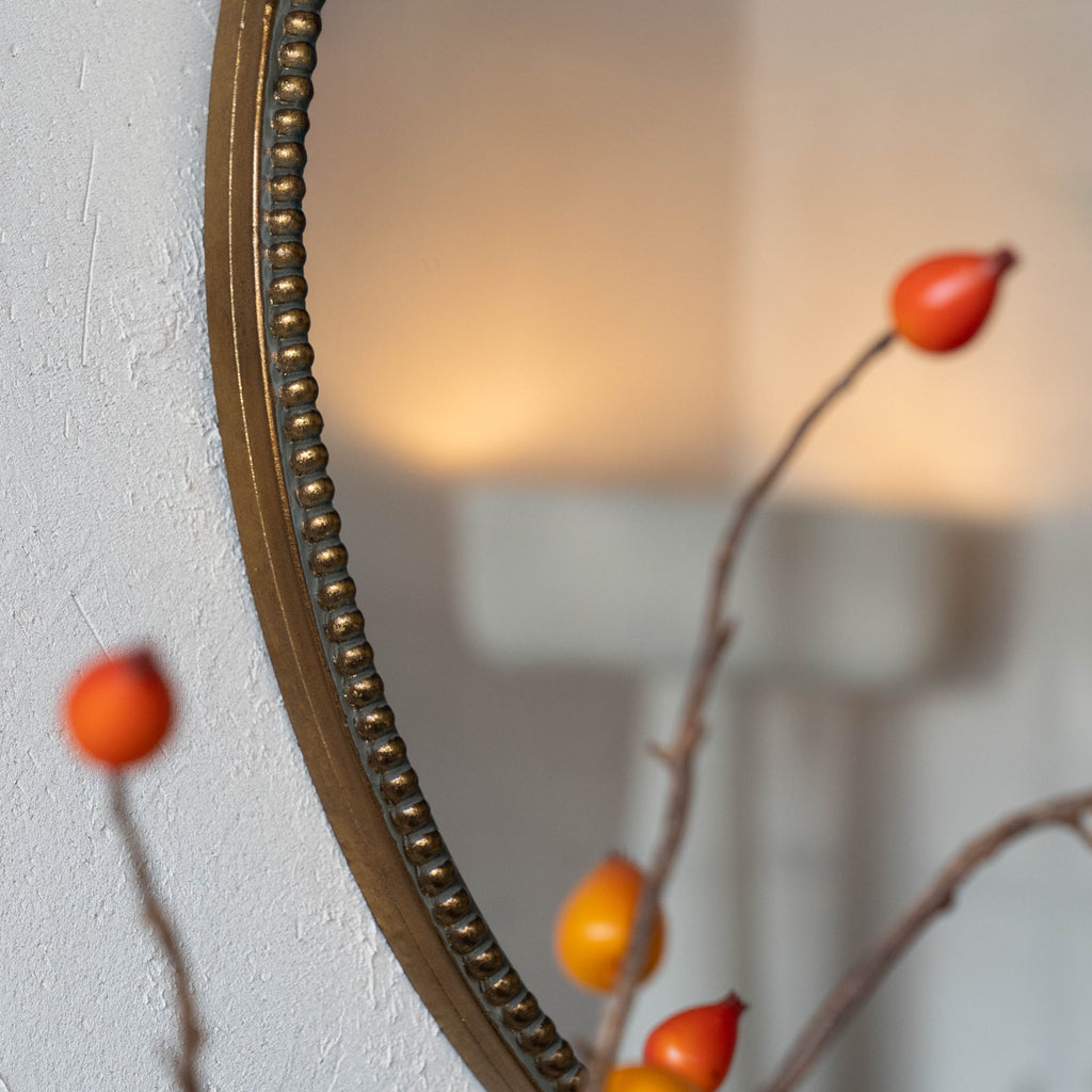 Timeless Brass Accent Antique Round Mirror - GET24997-MT