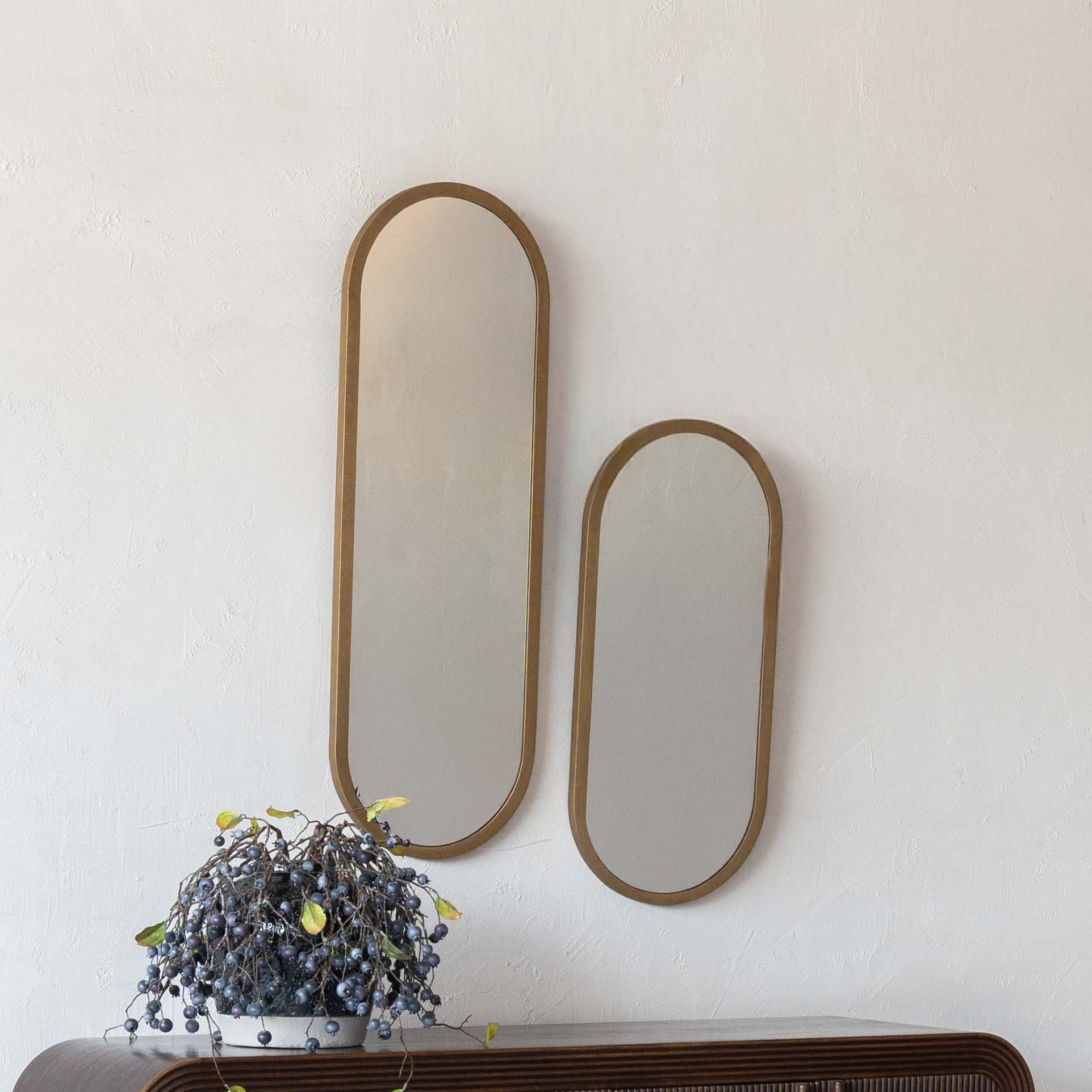 Willow Glow Brass Frame Vintage Curve Arch Wall Mirror