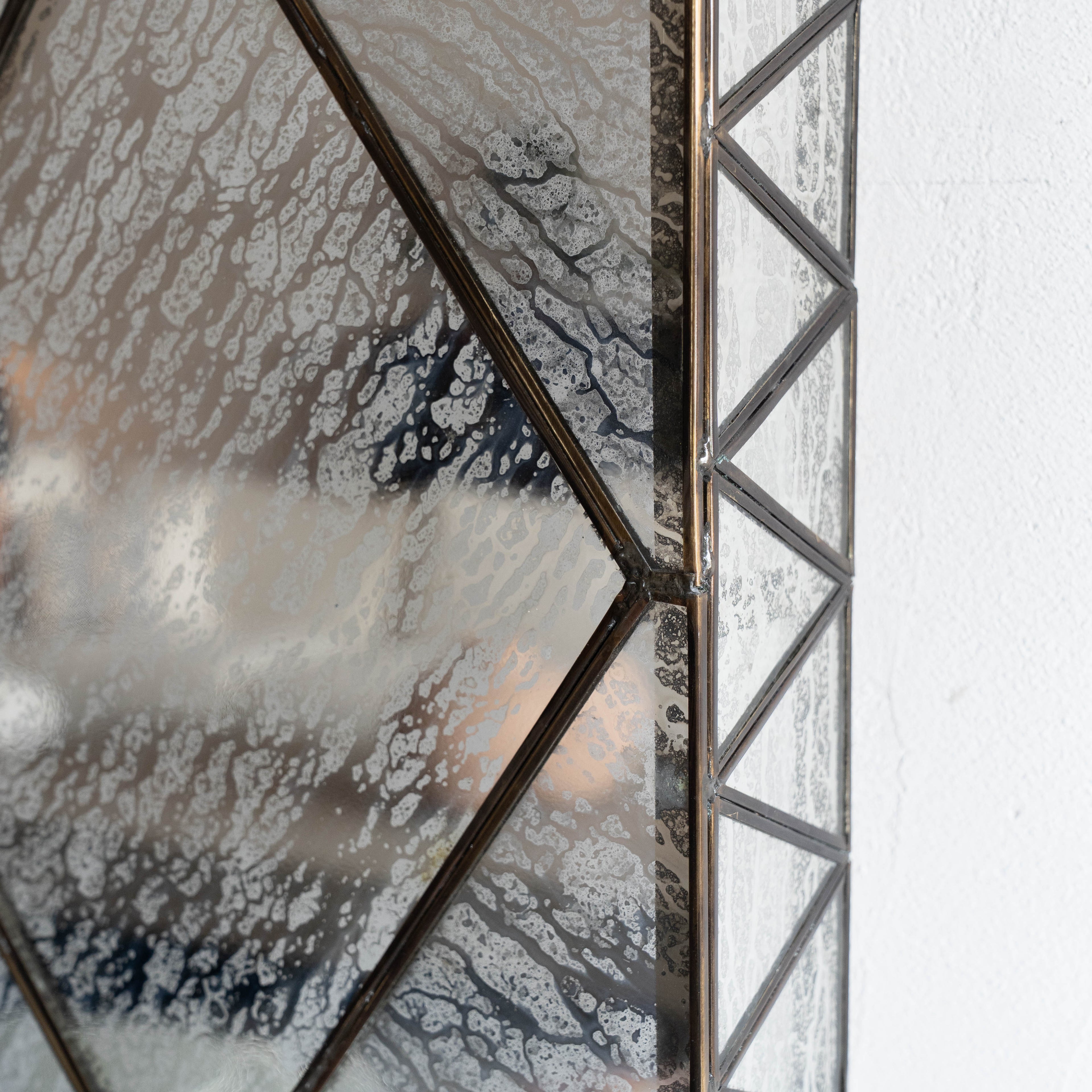 Spartacus Antique Barfi Shape Wall Mirror