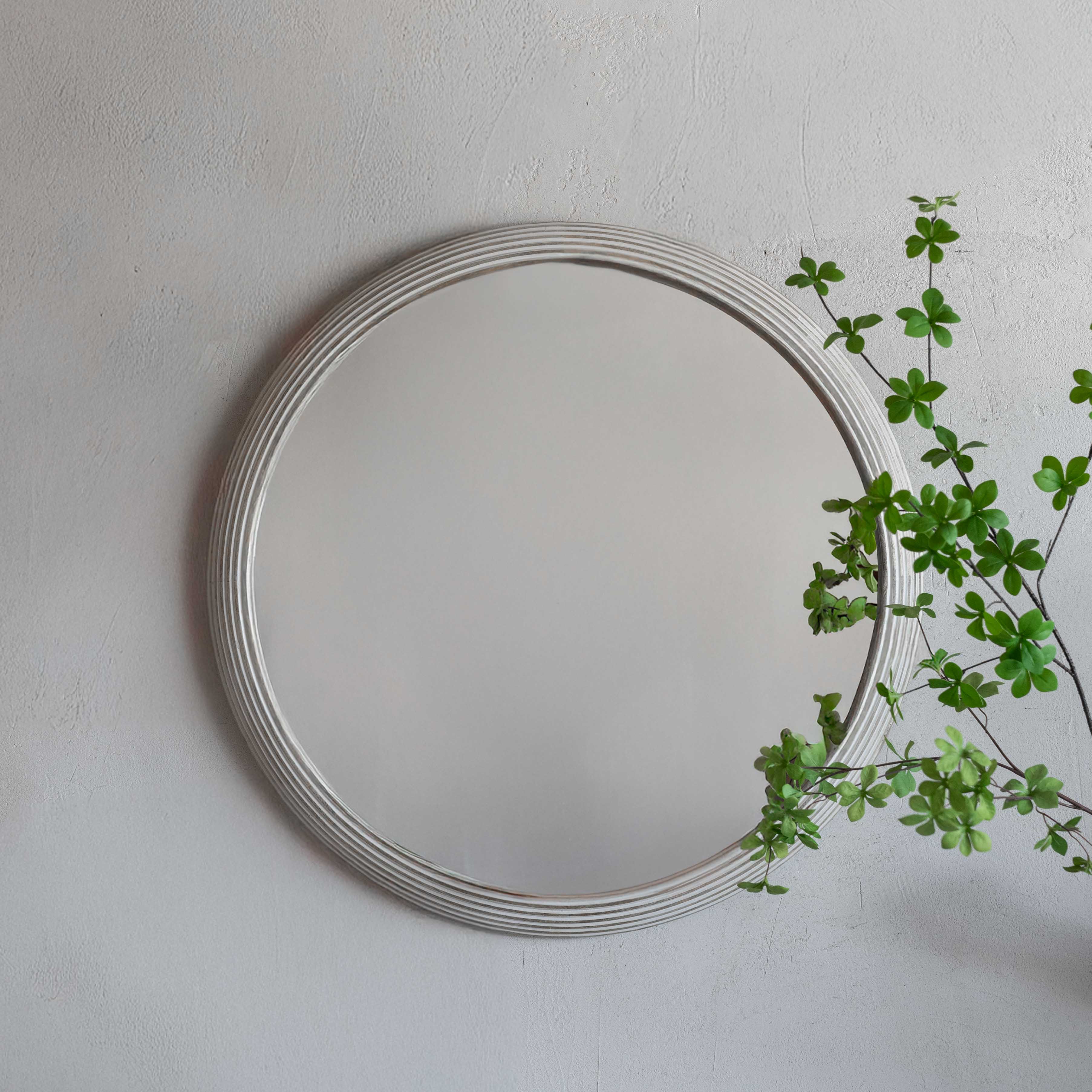 Velthisa Round White Round Wall Mirror