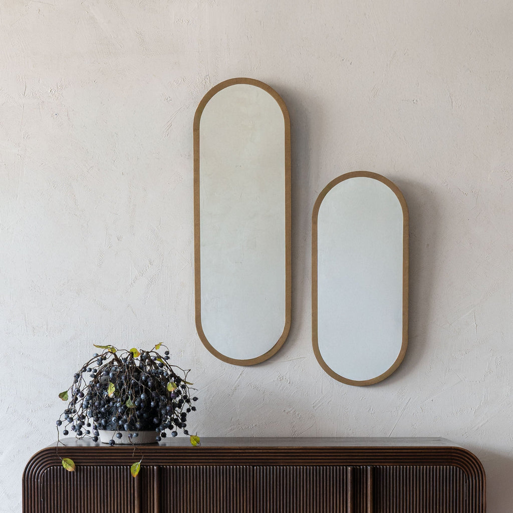 Willow Glow Brass Frame Vintage Curve Arch Wall Mirror