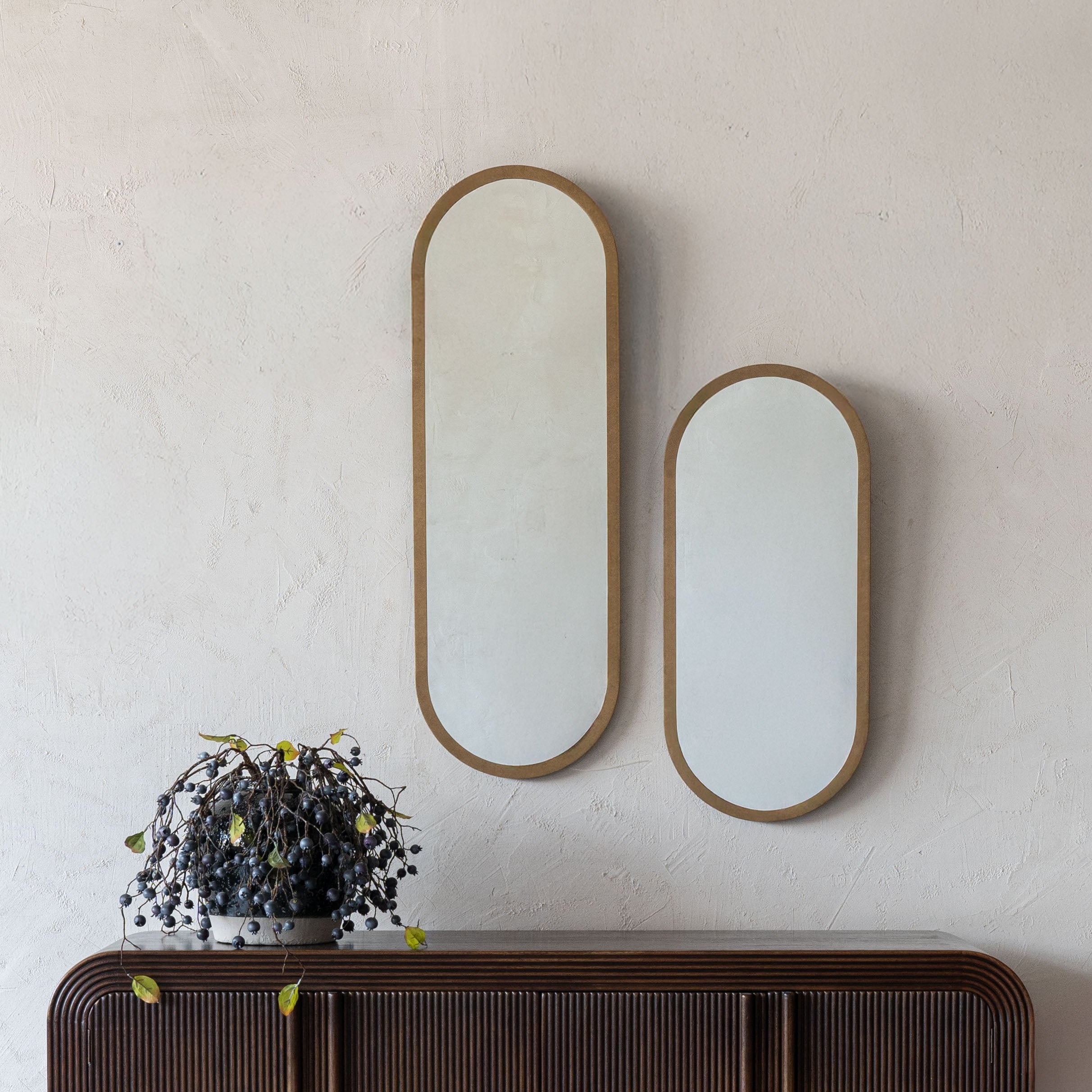 Willow Glow Brass Frame Vintage Curve Arch Wall Mirror