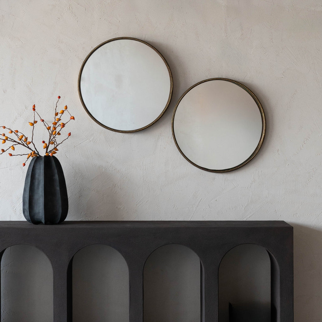 Timeless Brass Accent Antique Round Mirror - GET24997-MT